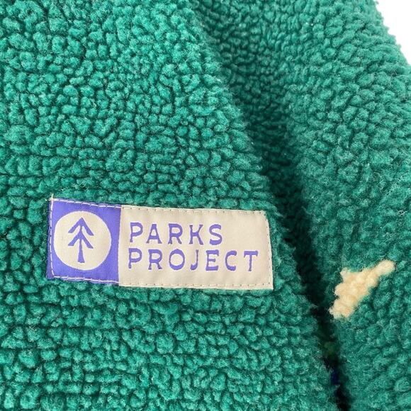 Parks Project UO Exclusive Dancing Shrooms Mushroom Green Fleece Sweatshirt Med - Picture 4 of 11